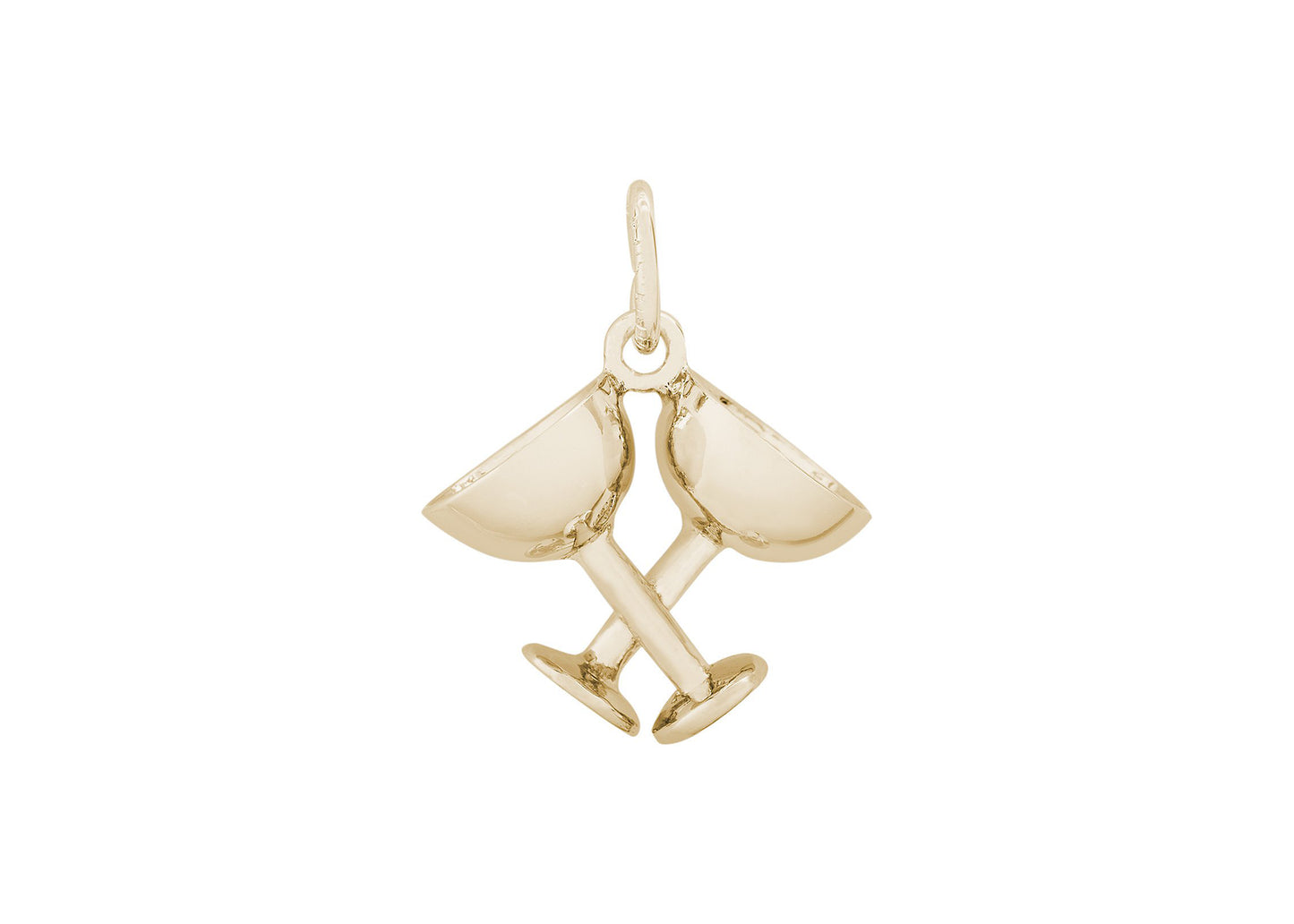 Double Champagne Glasses Charm
