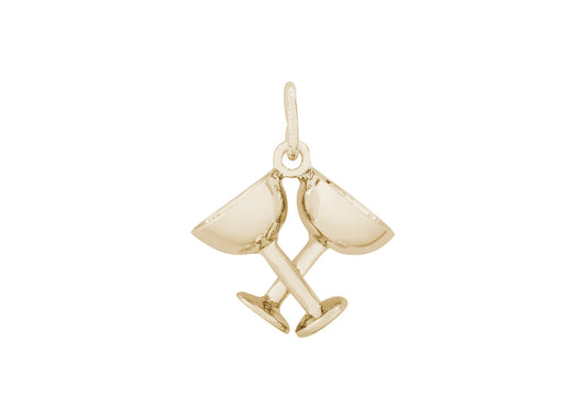 Double Champagne Glasses Charm