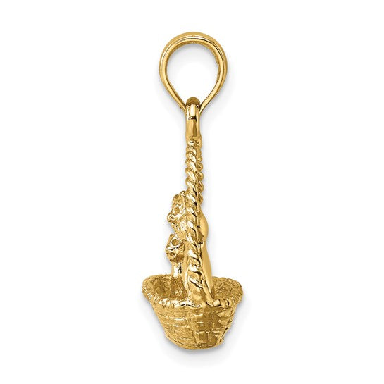 Cats Inside of Basket Charm