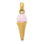 Pink Quartz Ice Cream Cone Charm