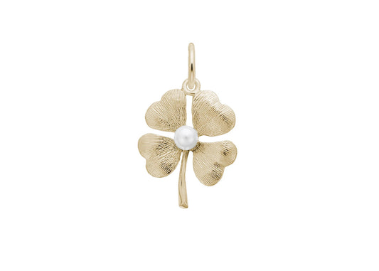 Four Leaf Clover Pearl Charm